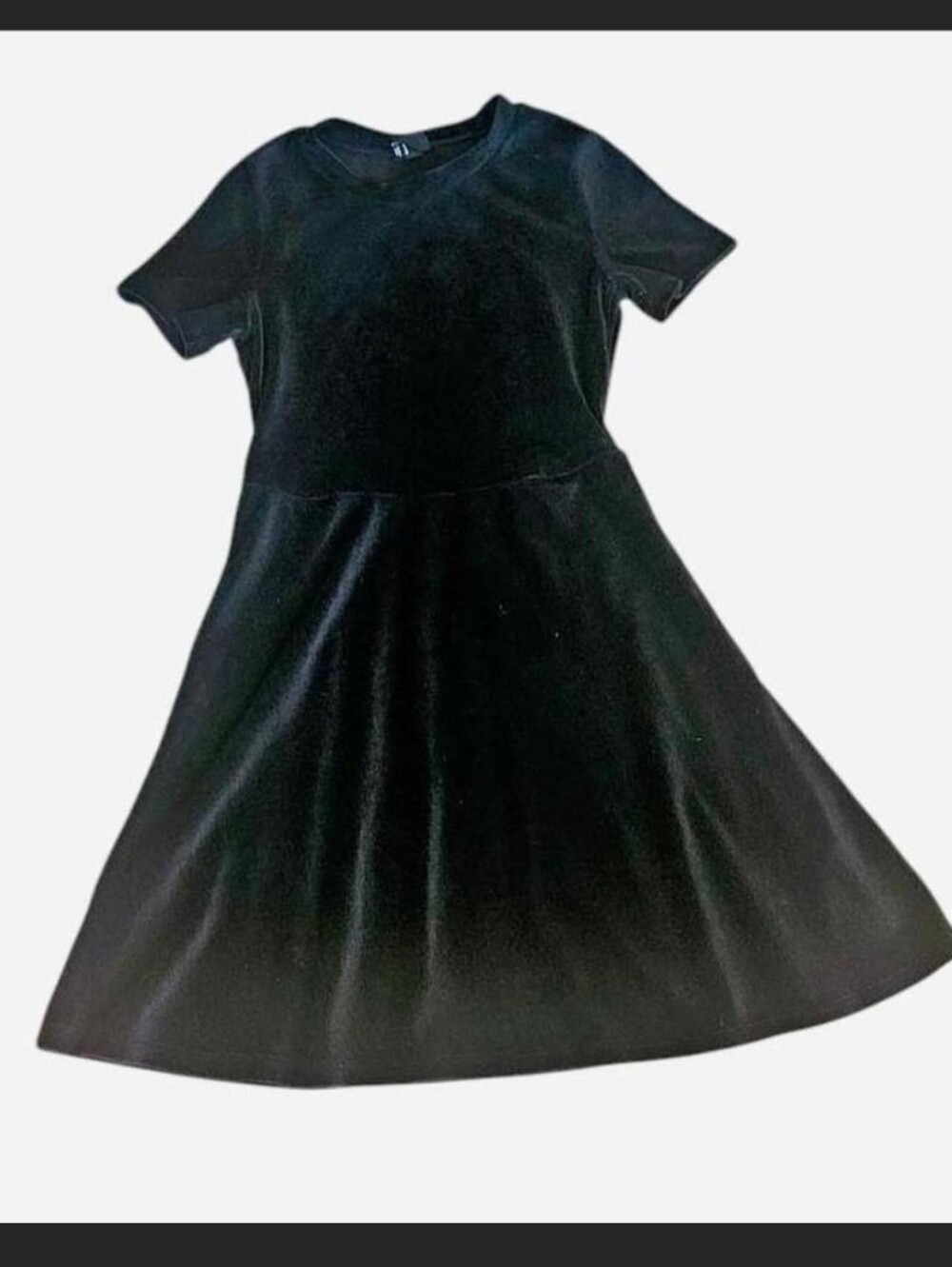 Art Class Black Velvet 90s Fit-and-Flare Skater Mini Dress